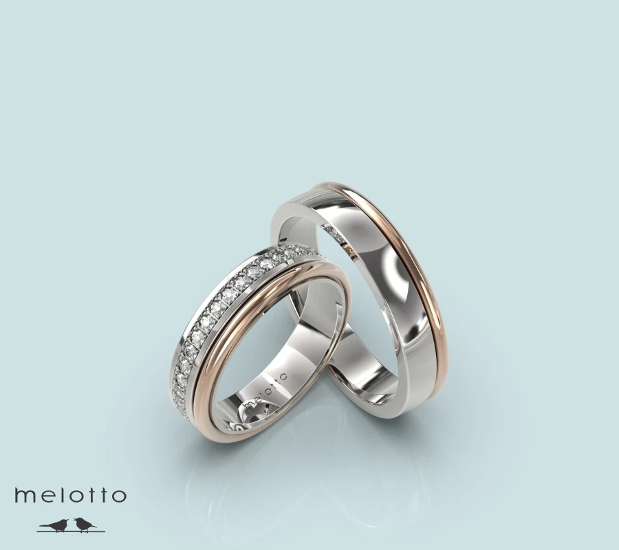 Популярные обручальные кольца двух оттенков золота