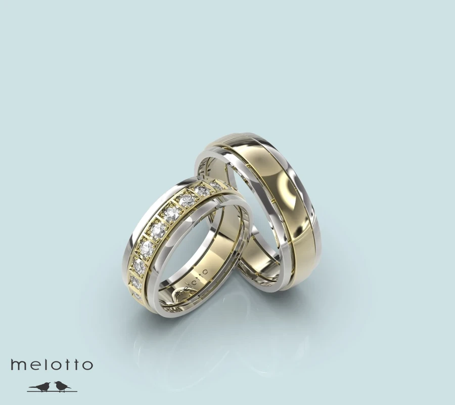 Двухцветные свадебные кольца