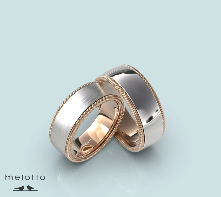 Широкие матовые обручальные кольца