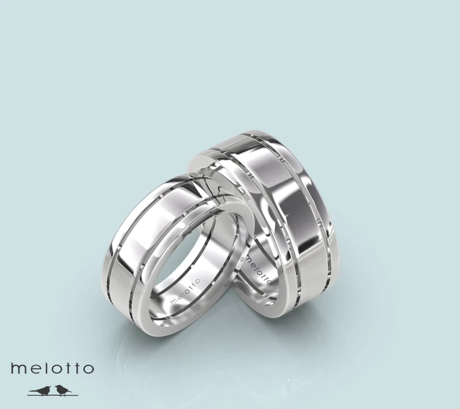 Двухцветные глянцевые обручальные кольца