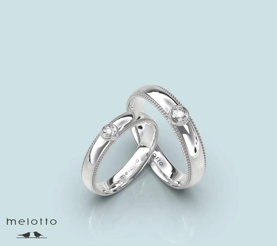 Узкие обручальные кольца с одним бриллиантом