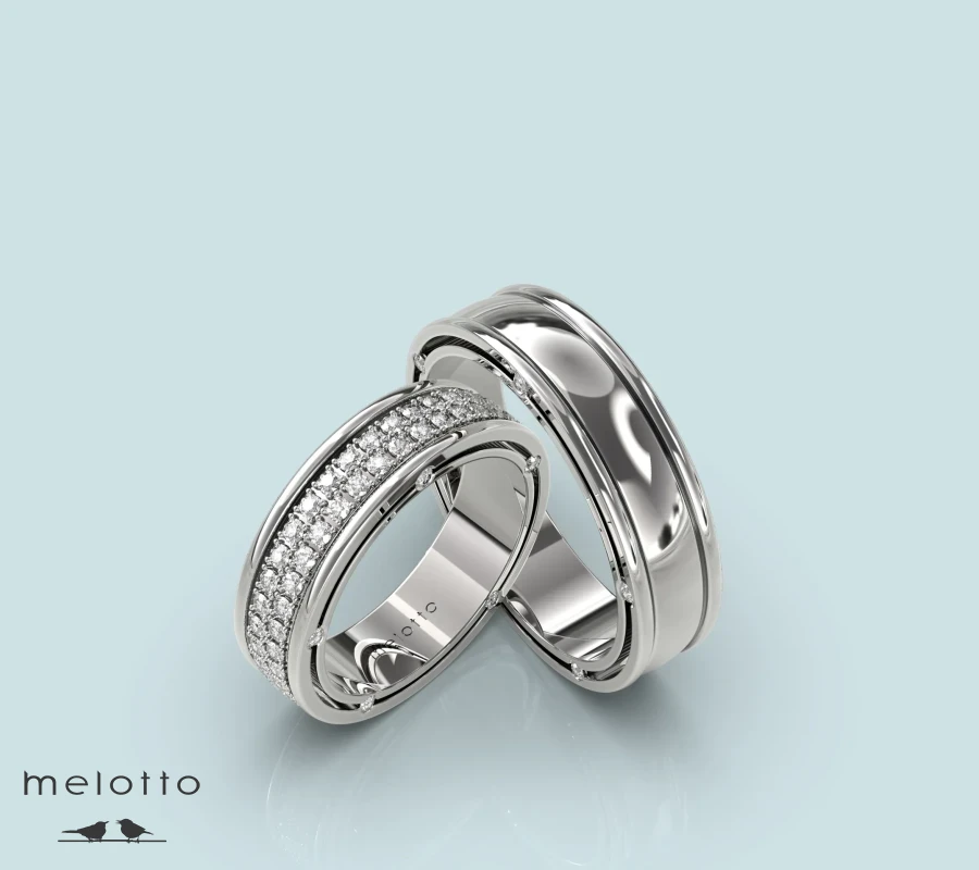 Обручальные кольца с бриллиантовой россыпью