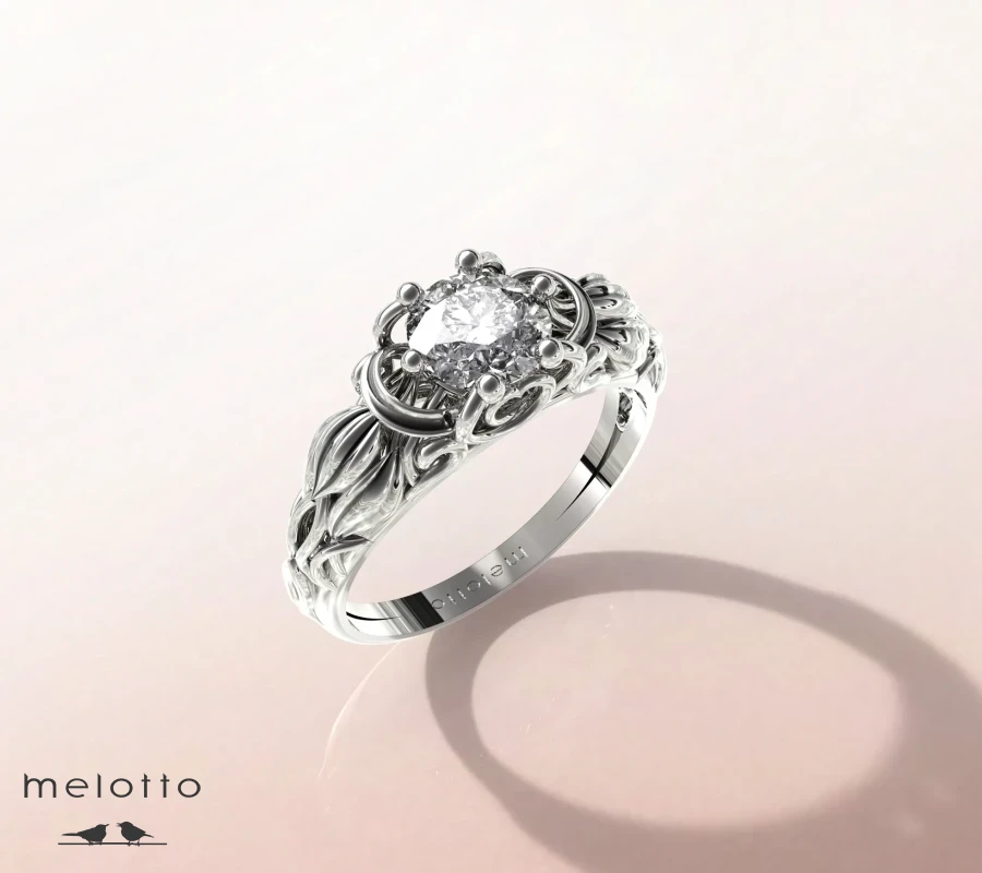 Кольцо с бриллиантом  «Floraison»