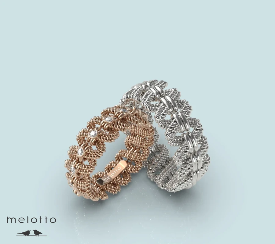 Необычные витые обручальные кольца