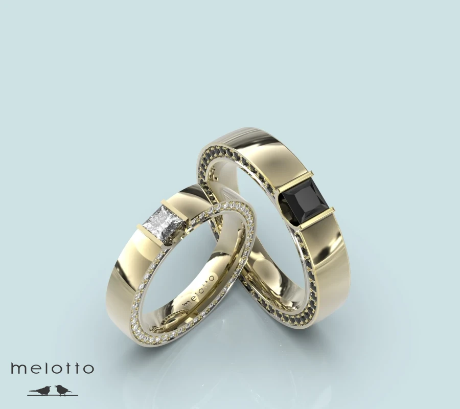 Обручальные кольца с квадратными бриллиантами