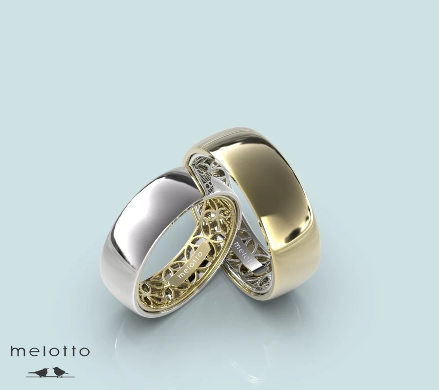 Классические двухцветные обручальные кольца