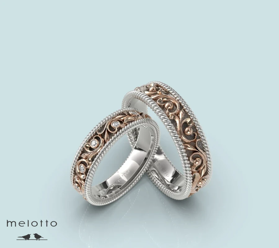 Ажурные парные обручальные кольца