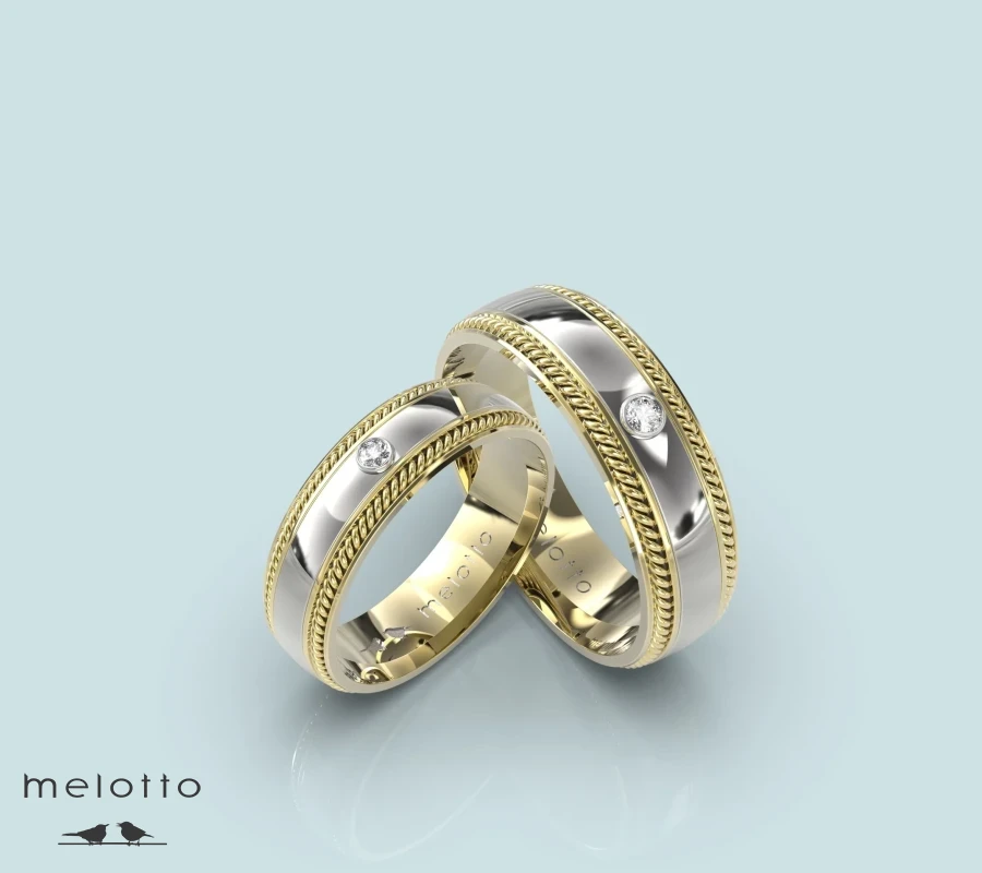 Комбинированные классические обручальные кольца