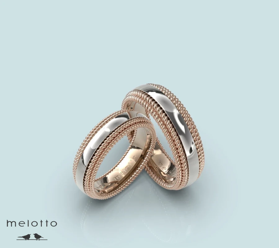 Комбинированные парные обручальные кольца