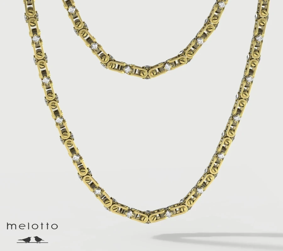 Мужская цепочка с бриллиантами