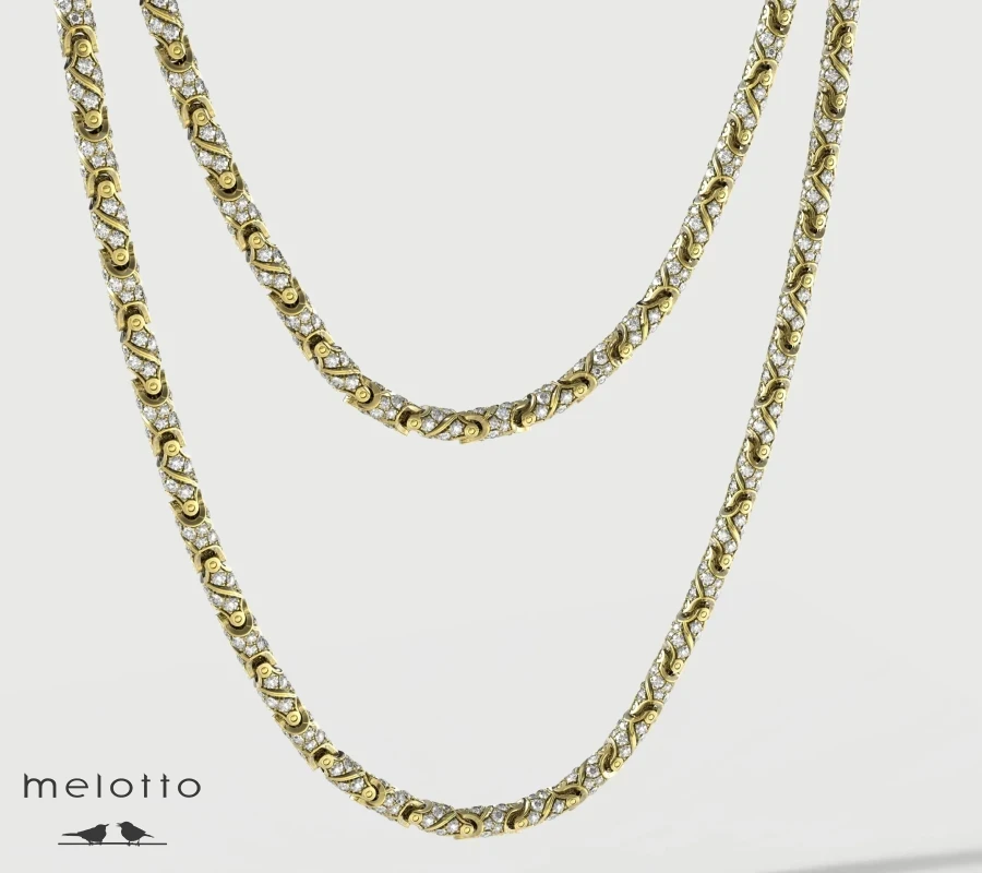 Мужская золотая цепь с бриллиантами