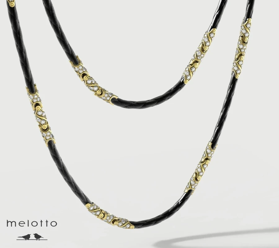 Мужской шнурок с бриллиантами