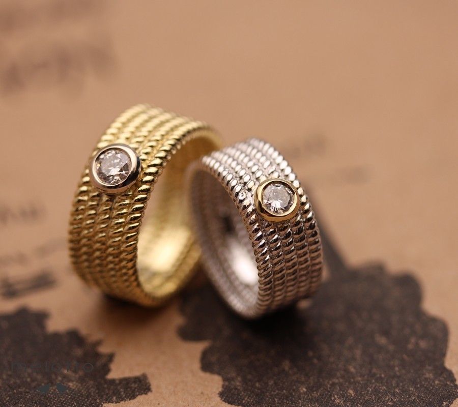 Дизайнерские плетеные обручальные кольца