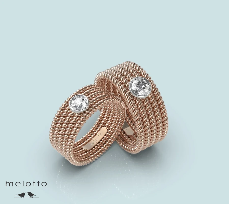 Дизайнерские плетеные обручальные кольца