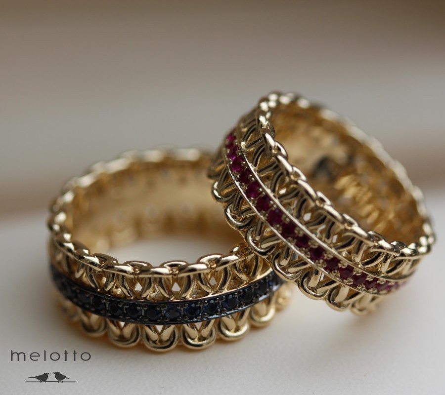 Дизайнерские обручальные кольца с плетением