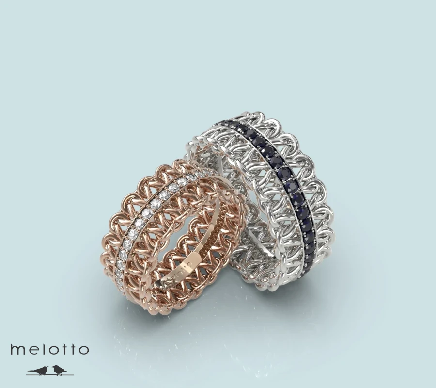 Дизайнерские обручальные кольца с плетением