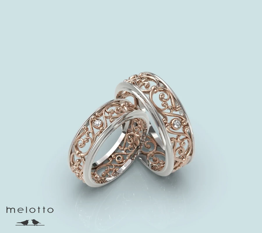 Парные обручальные кольца «Нежность»