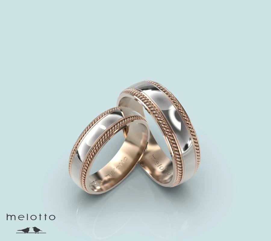 Парные обручальные кольца с витыми боками