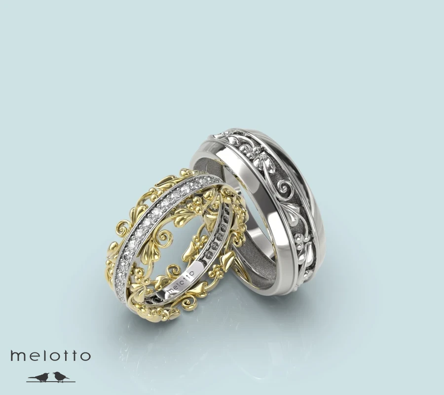 Роскошные обручальные кольца с узором