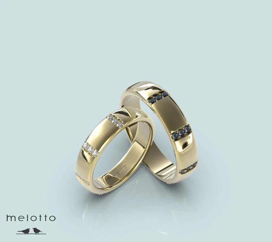 Классическая обручальная пара с бриллиантами