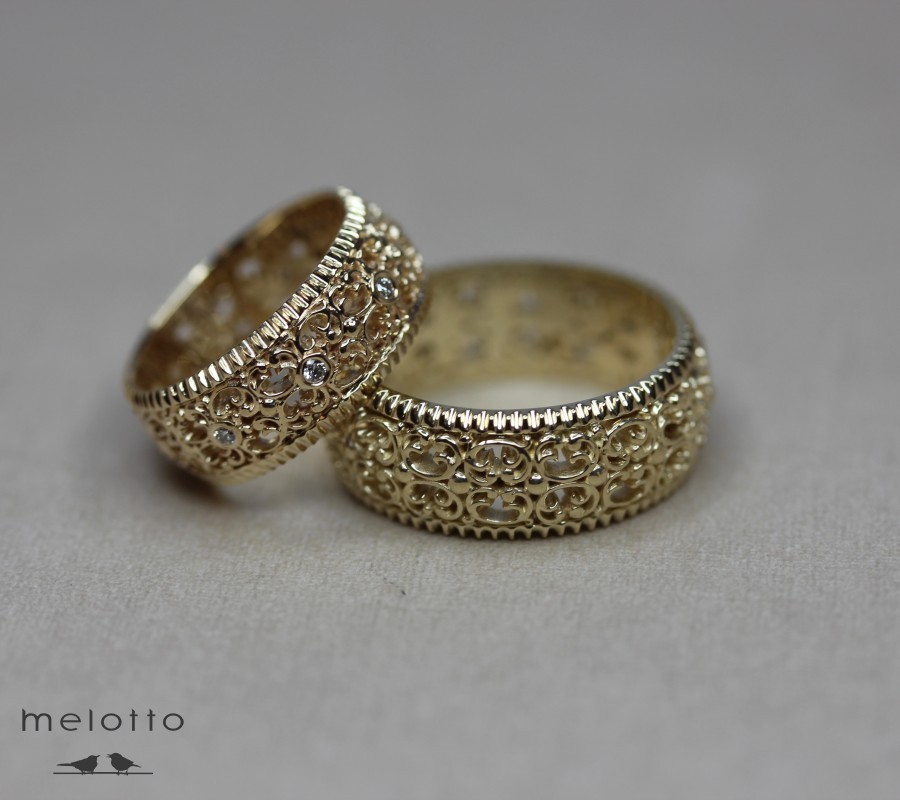 Обручальные кольца с бриллиантами «Vintage»