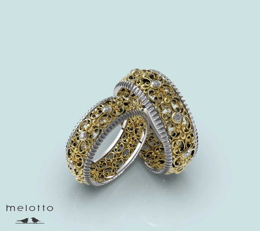 Обручальные кольца с бриллиантами «Vintage»