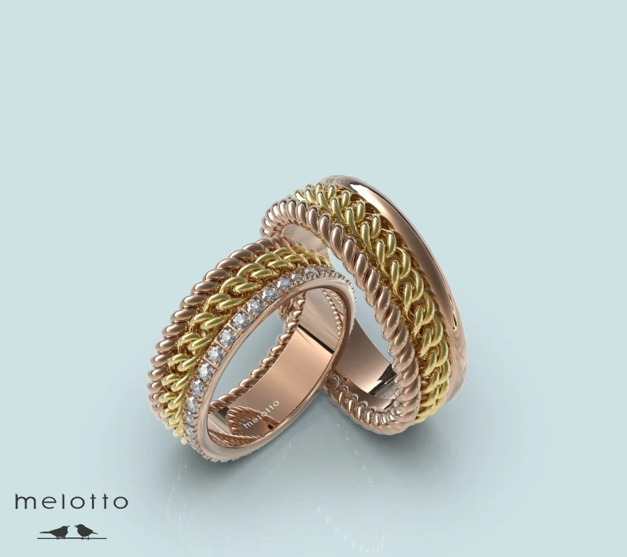 Брендовые комбинированные обручальные кольца