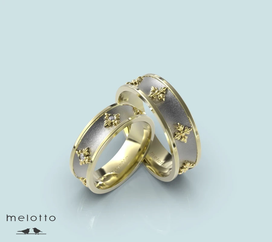 Вогнутые парные обручальные кольца