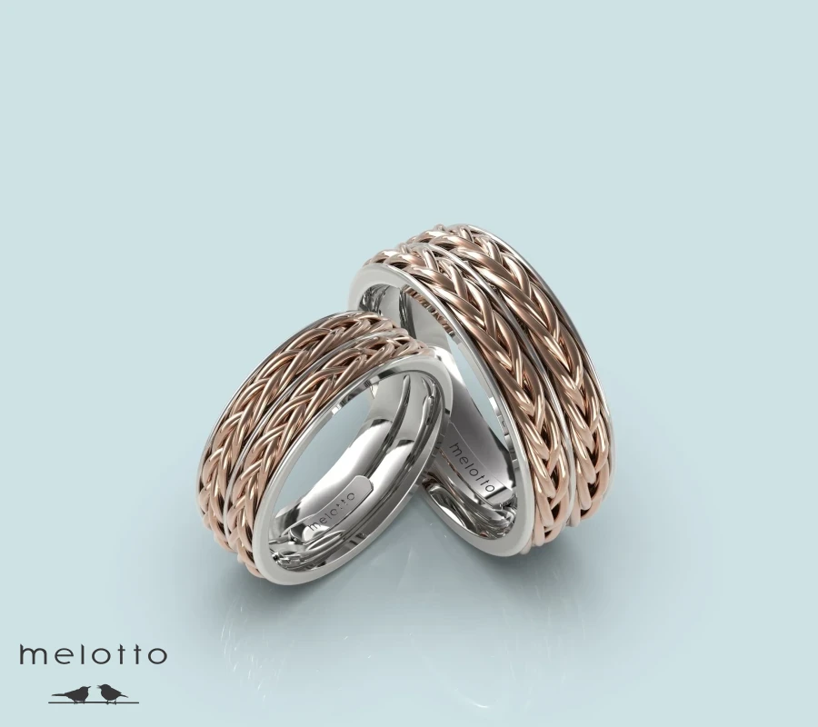 Широкие дизайнерские обручальные кольца с узором