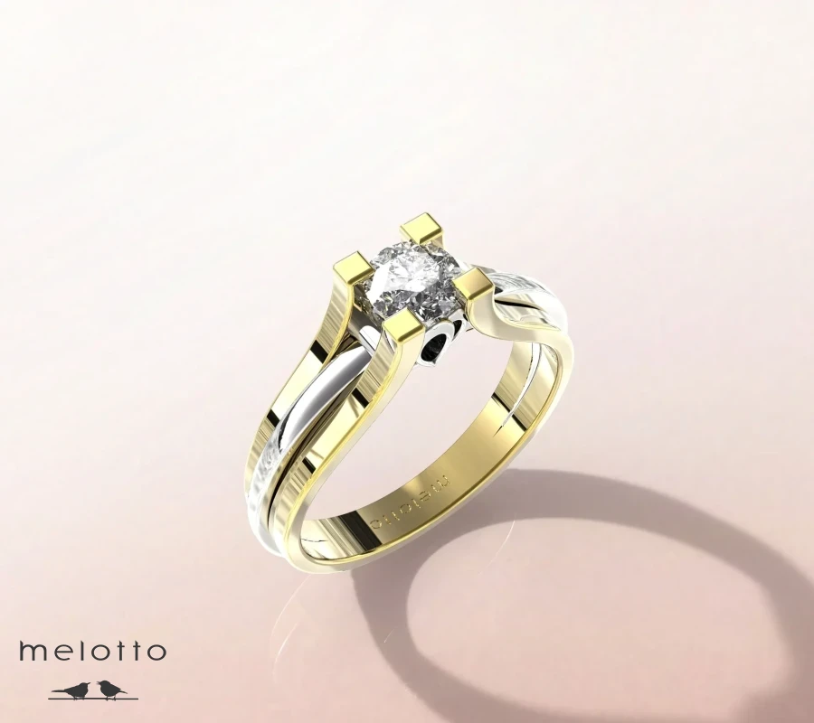 Кольцо с бриллиантом  «Le pétale»