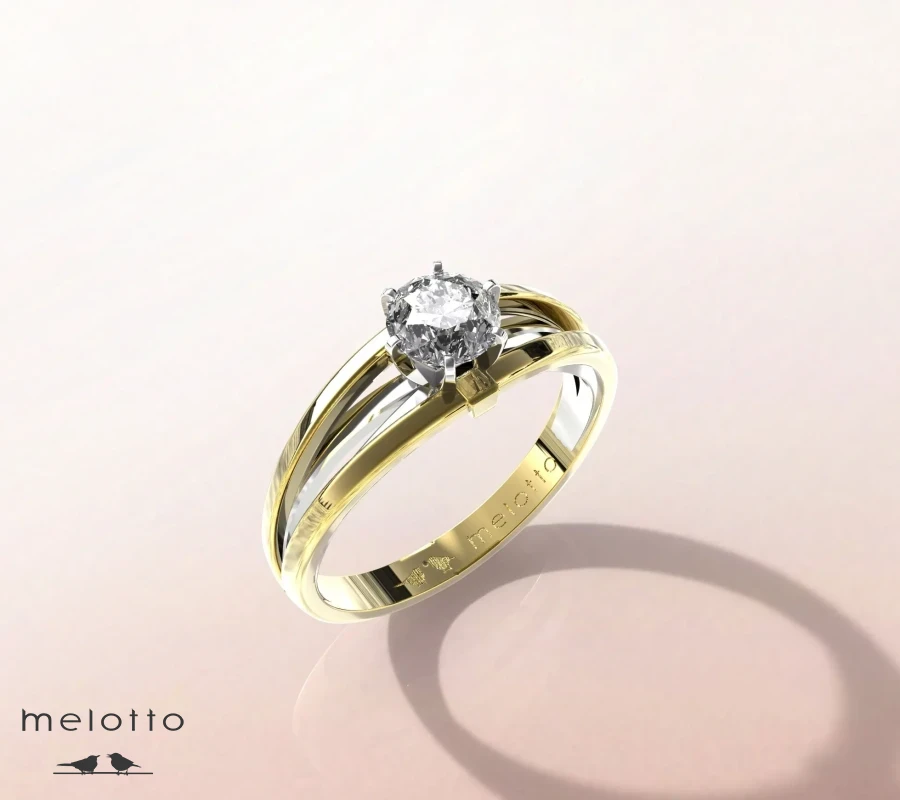 Кольцо с бриллиантом  «Triple plaisir»