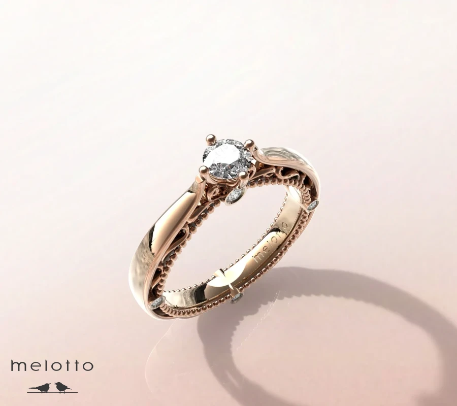Кольцо с бриллиантом  «Bord ajouré»