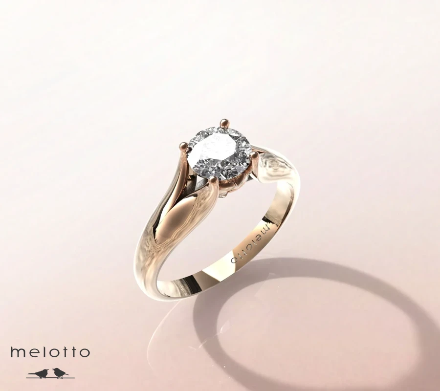 Кольцо с бриллиантом «Лилия»