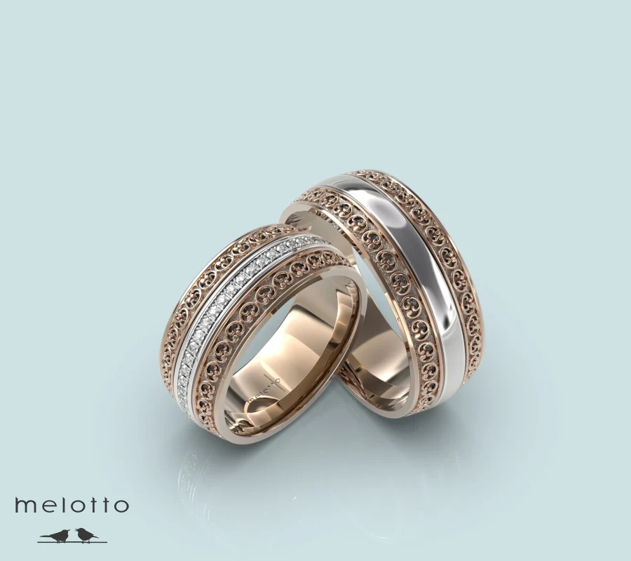 Винтажные широкие обручальные кольца