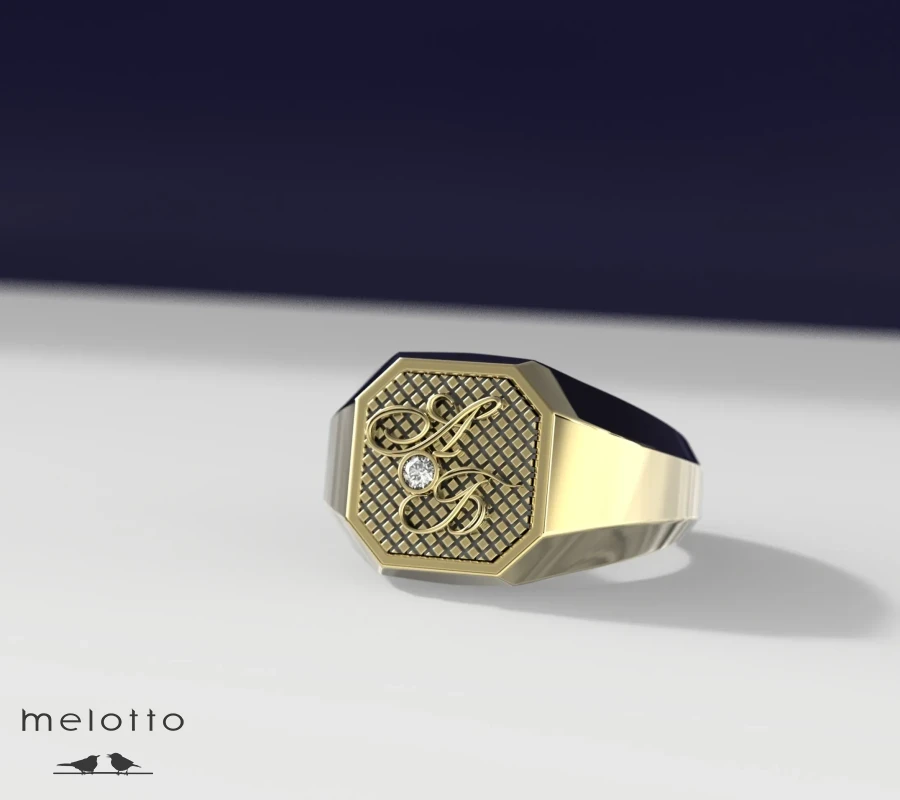 Мужская печатка с инициалами