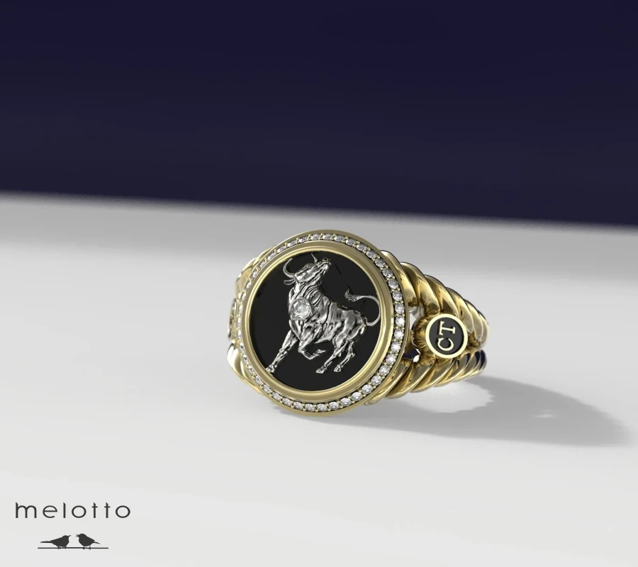 Мужской перстень «Телец»