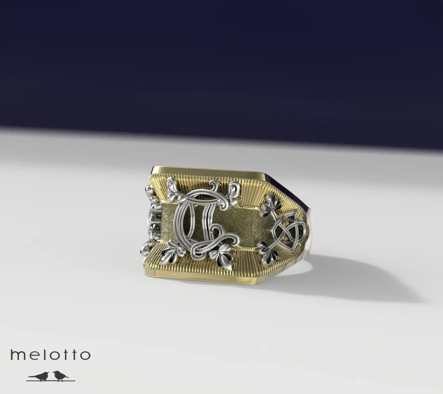 Мужское кольцо с инициалами