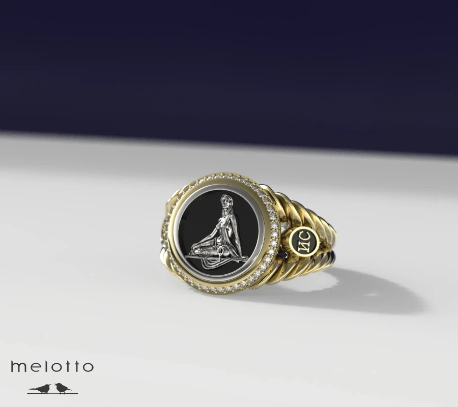 Мужская золотая печатка