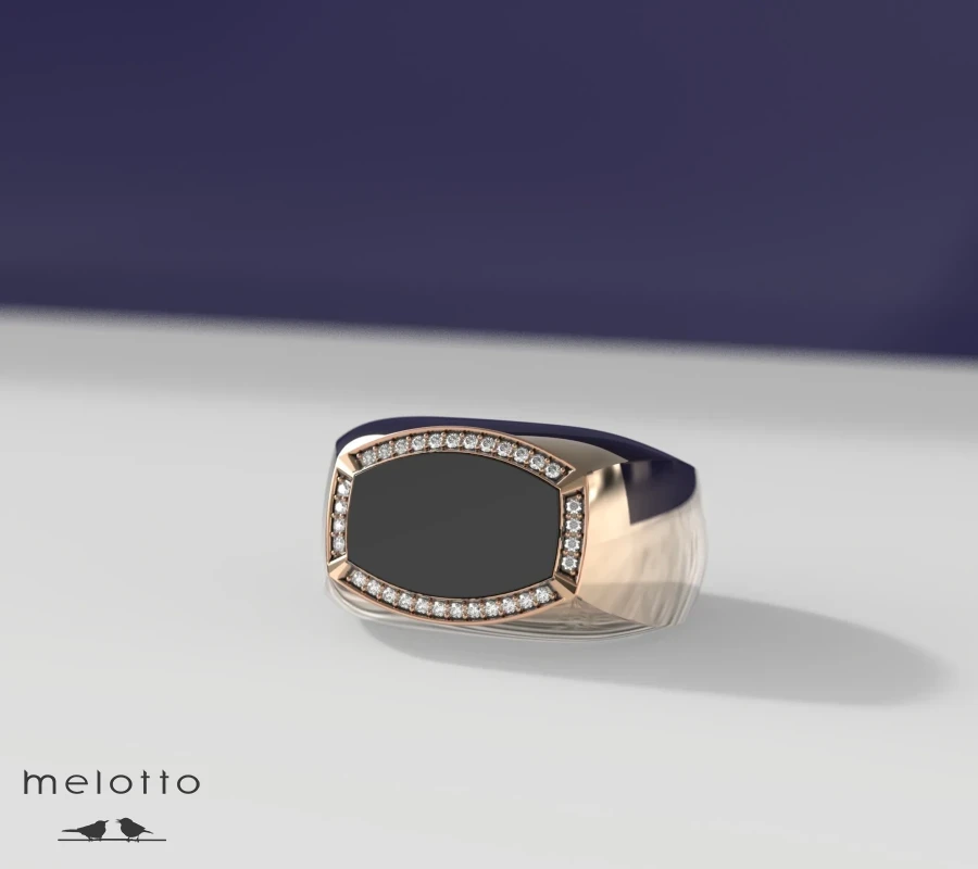 Мужской перстень с бриллиантами