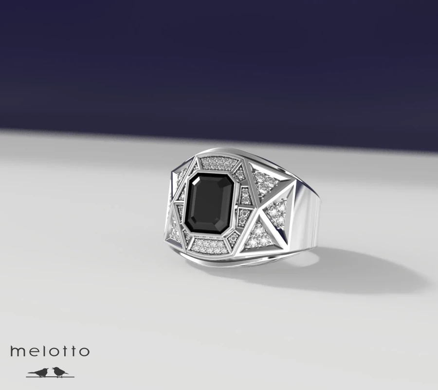 Перстень с черным бриллиантом