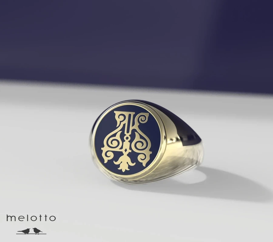 Мужская печатка с монограммой «Л.К»