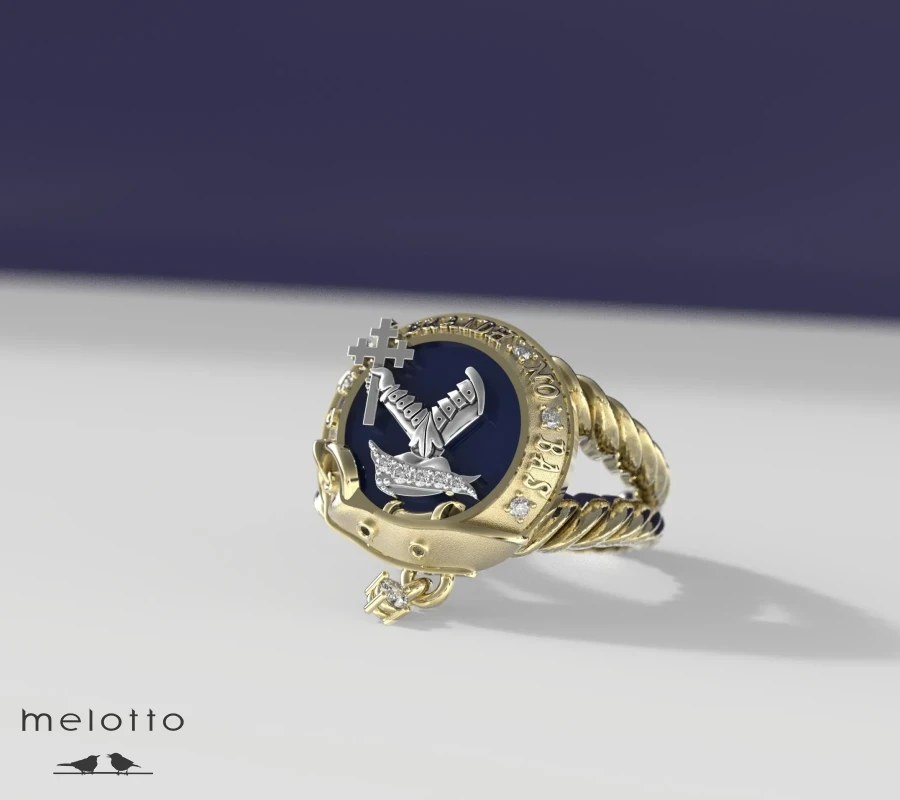 Мужское кольцо с символикой