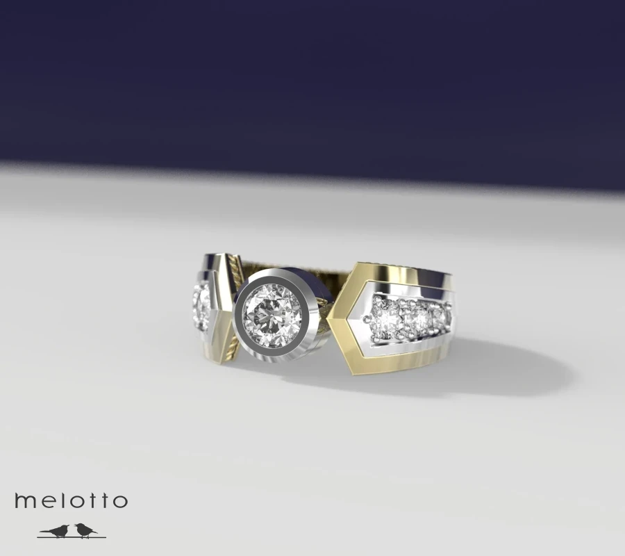 Мужское строгое кольцо с бриллиантами