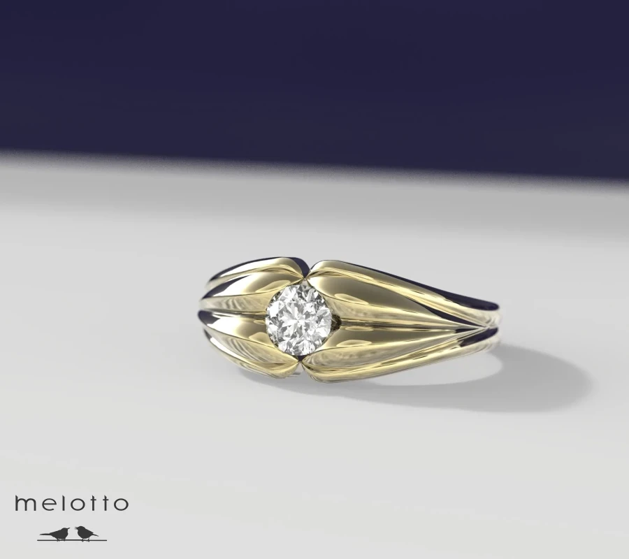 Золотое мужское кольцо 0.65 карат