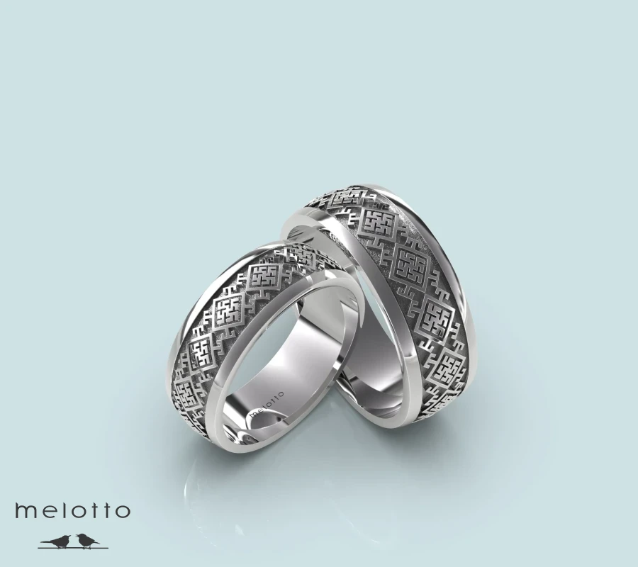 Свадебные кольца с славянским орнаментом