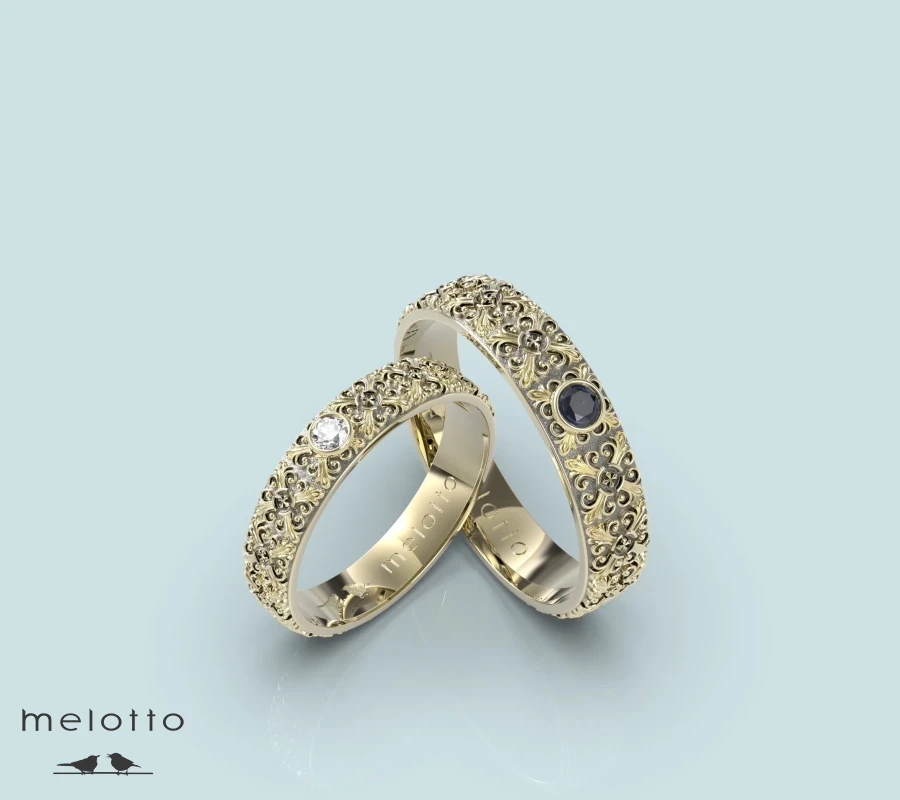 Свадебные обручальные кольца с узором