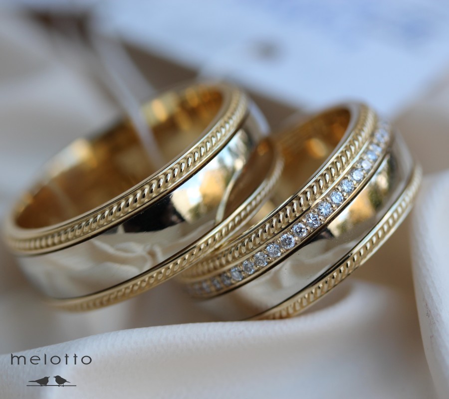 Популярные массивные обручальные кольца с бриллиантами