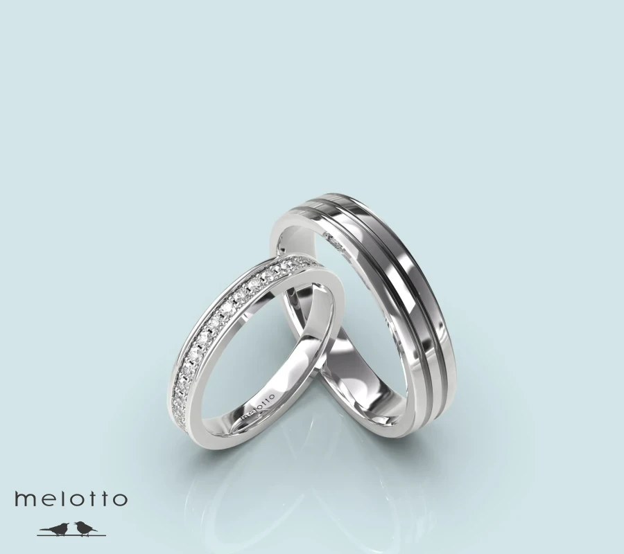 Классические обручальные кольца с бриллиантами по кругу