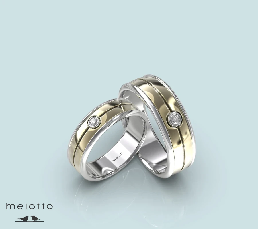 Обручальные кольца с одним центральным бриллиантом
