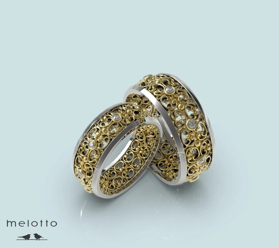 Парные золотые обручальные кольца